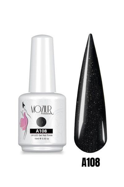 MOZIUR UV Led Kalıcı Oje 15ml Simli Seri A108