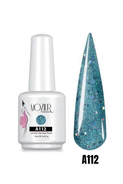 MOZIUR UV Led Kalıcı Oje 15ml Simli Seri A112