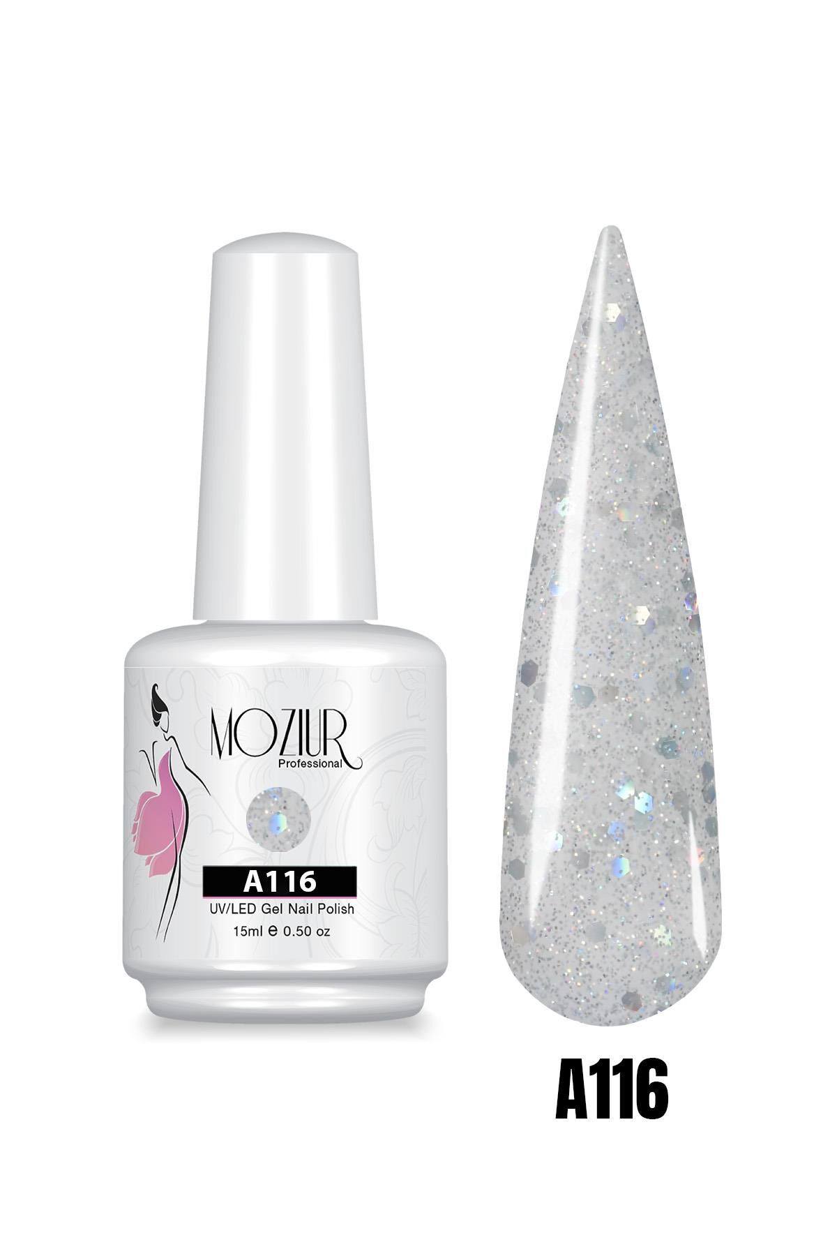 MOZIUR UV Led Kalıcı Oje 15ml Simli Seri A116