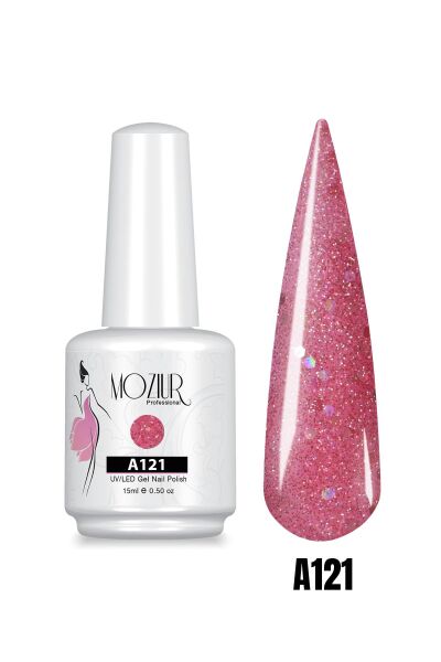 MOZIUR UV Led Kalıcı Oje 15ml Simli Seri A121