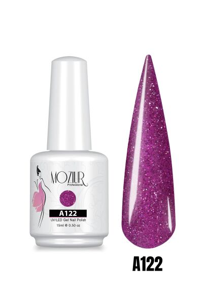 MOZIUR UV Led Kalıcı Oje 15ml Simli Seri A122