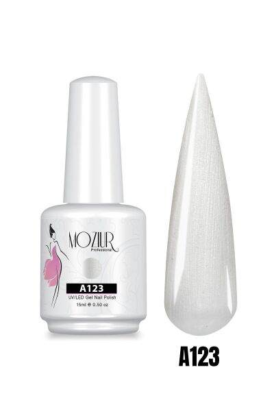 MOZIUR UV Led Kalıcı Oje 15ml Simli Seri A123