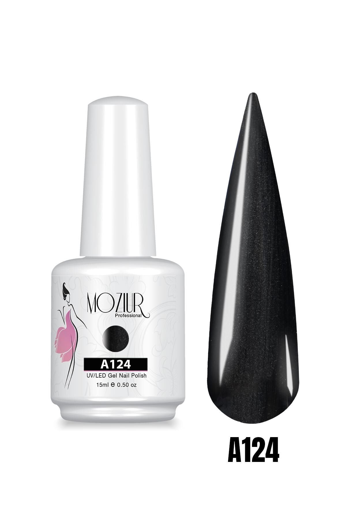 MOZIUR UV Led Kalıcı Oje 15ml Simli Seri A124