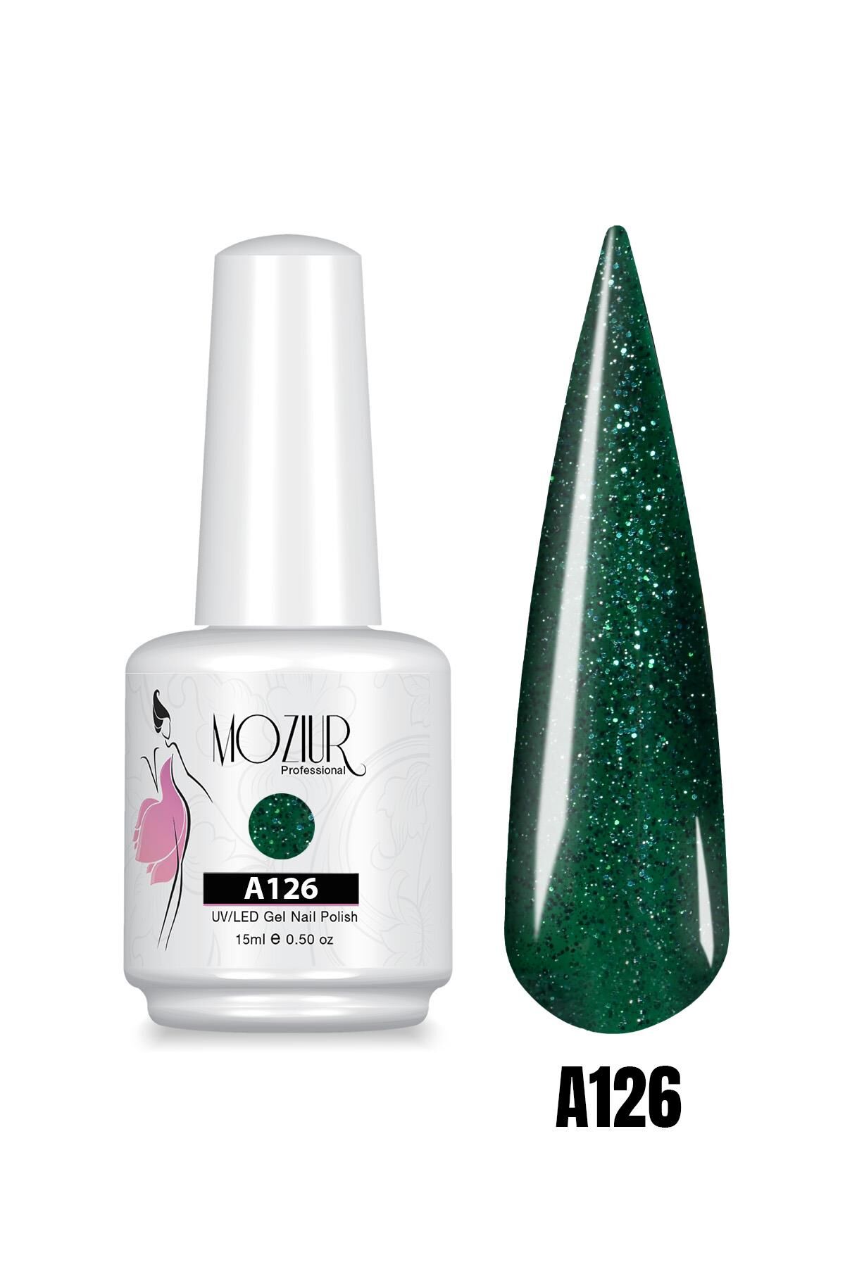 MOZIUR UV Led Kalıcı Oje 15ml Simli Seri A126