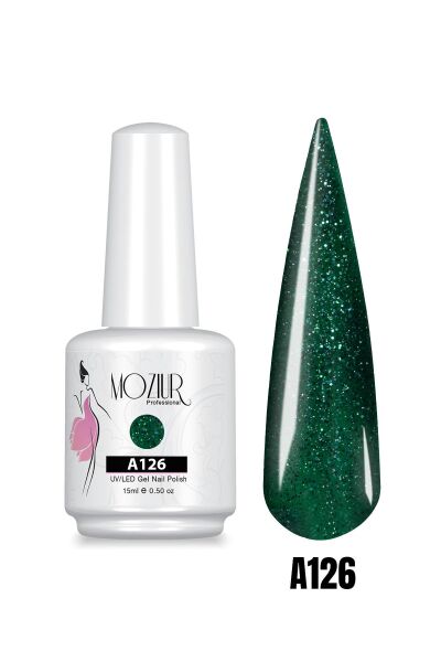 MOZIUR UV Led Kalıcı Oje 15ml Simli Seri A126