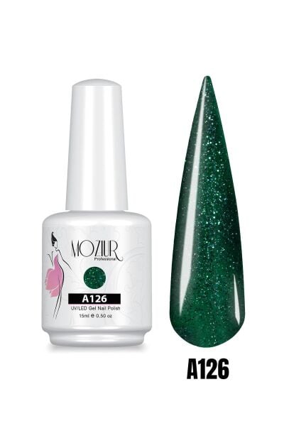 MOZIUR UV Led Kalıcı Oje 15ml Simli Seri A126