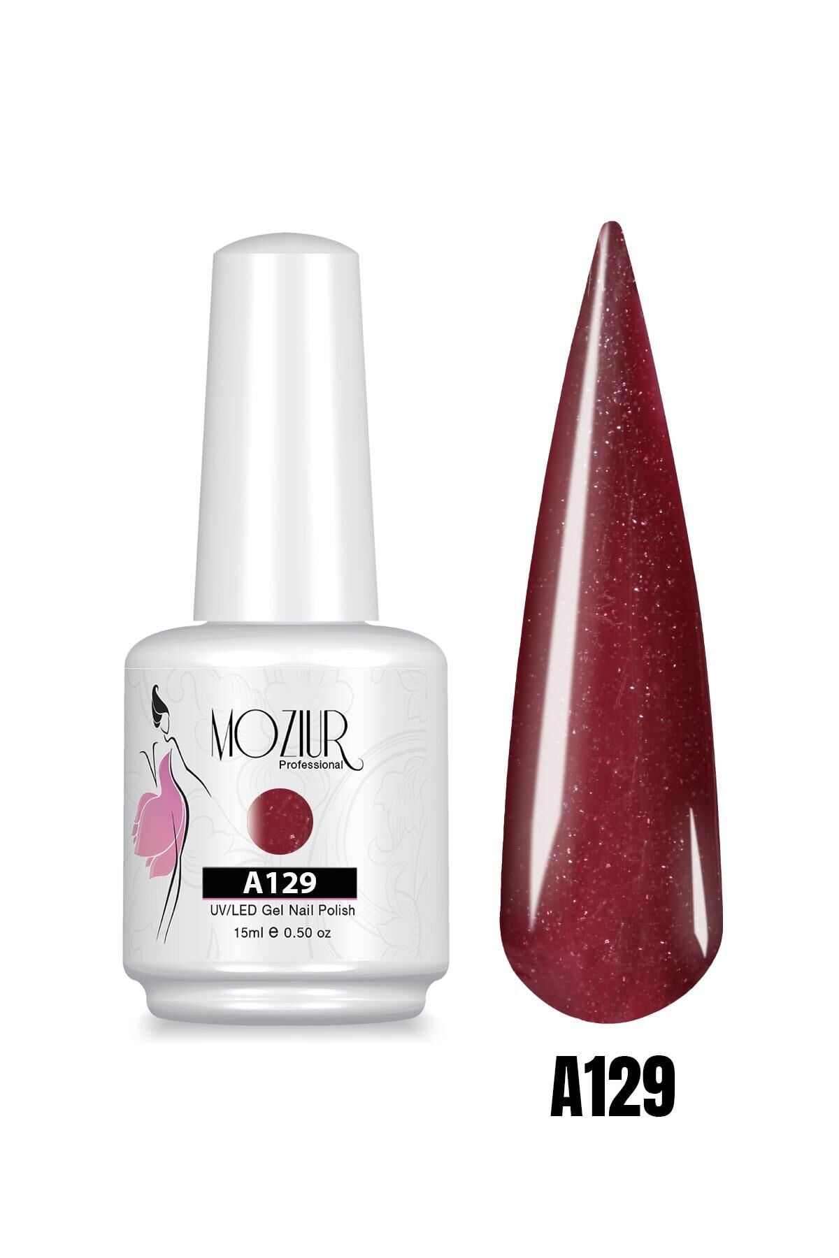 MOZIUR UV Led Kalıcı Oje 15ml Simli Seri A129