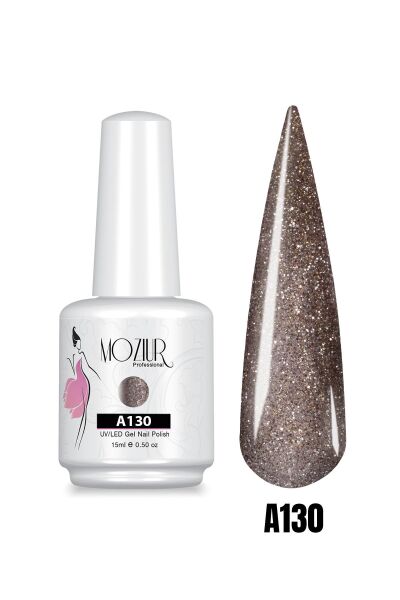 MOZIUR UV Led Kalıcı Oje 15ml Simli Seri A130