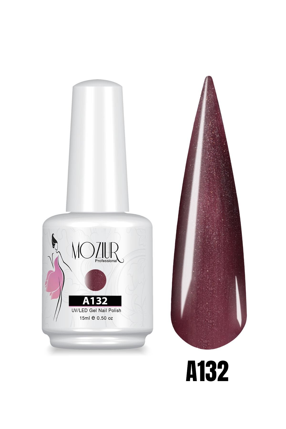 MOZIUR UV Led Kalıcı Oje 15ml Simli Seri A132