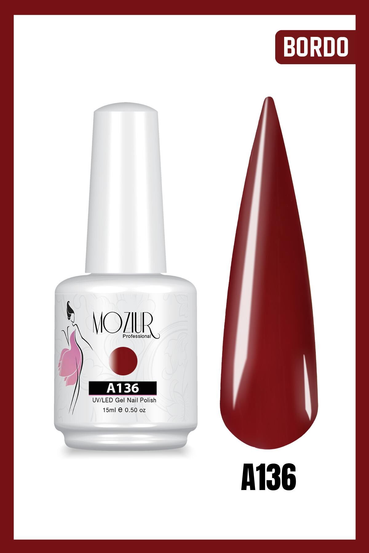 MOZIUR UV Led Kalıcı Oje 15ml Ana Renkler A136